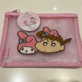 クレヨンシンチャン(クレヨンしんちゃん)のクレヨンしんちゃん  ネネちゃん　マイメロディ　サガラ刺繍メッシュポーチ(ポーチ)