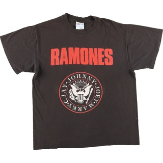 ヘインズ(Hanes)の古着 80年代 ヘインズ Hanes RAMONES ラモーンズ バンドTシャツ バンT USA製 メンズL ヴィンテージ /evb005208(Tシャツ/カットソー(半袖/袖なし))