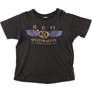 ヘインズ(Hanes)の古着 90年代 ヘインズ Hanes REO SPEEDWAGON REOスピードワゴン 1971 TWENTY YEARS バンドTシャツ バンT USA製 メンズXL ヴィンテージ /evb005703(Tシャツ/カットソー(半袖/袖なし))