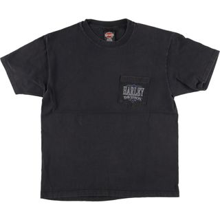 ヘインズ(Hanes)の古着 ヘインズ Hanes Harley-Davidson ハーレーダビッドソン モーターサイクル バイクTシャツ USA製 メンズL /eaa440642(Tシャツ/カットソー(半袖/袖なし))