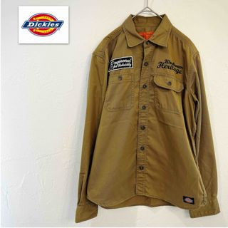 ディッキーズ(Dickies)のDickies ディッキーズワークシャツ　刺繍ロゴ　ワッペン　ミリタリーシャツ(Tシャツ/カットソー(七分/長袖))