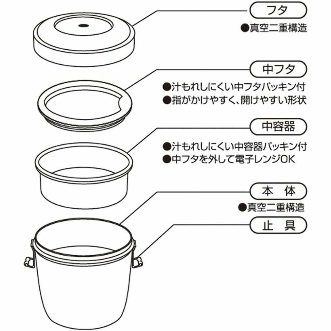 【色: シルバー】スケーター(Skater) 抗菌 保温 丼ぶりステンレス弁当箱 インテリア/住まい/日用品のキッチン/食器(弁当用品)の商品写真