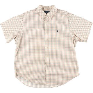 ラルフローレン(Ralph Lauren)の古着 ラルフローレン Ralph Lauren CLASSIC FIT 半袖 ボタンダウン チェックシャツ メンズXXL /eaa441183(シャツ)