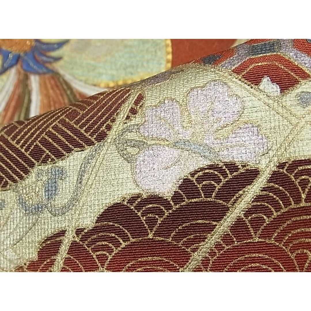 平和屋野田店■豪華黒留袖　作家物　駒刺繍　鳳凰檜扇ヱ霞吉祥文　暈し染め　金銀彩　逸品　BAAC2616jr レディースの水着/浴衣(着物)の商品写真