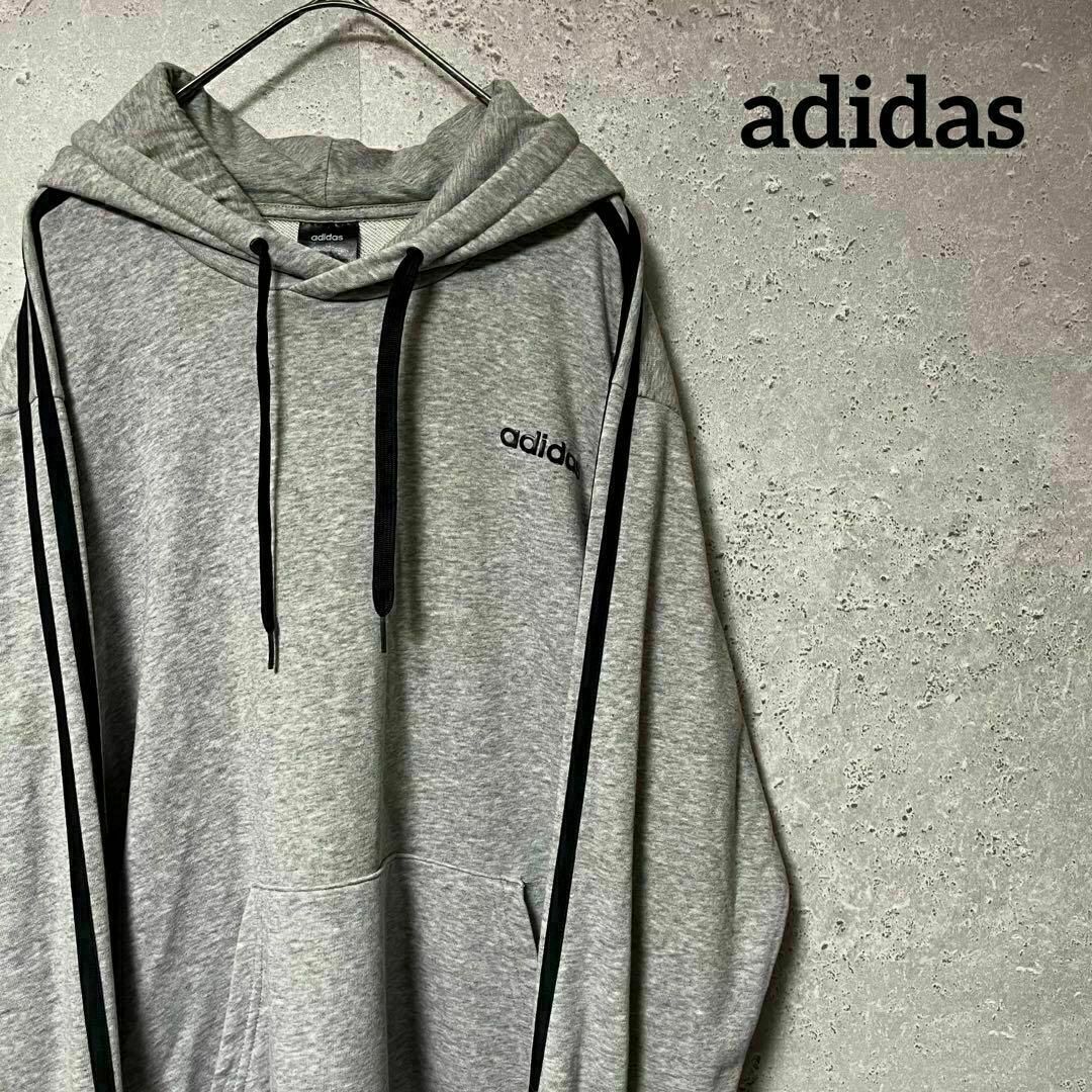 adidas(アディダス)のadidas アディダス パーカー ワンポイント ゆるダボ シンプル 5XL メンズのトップス(パーカー)の商品写真