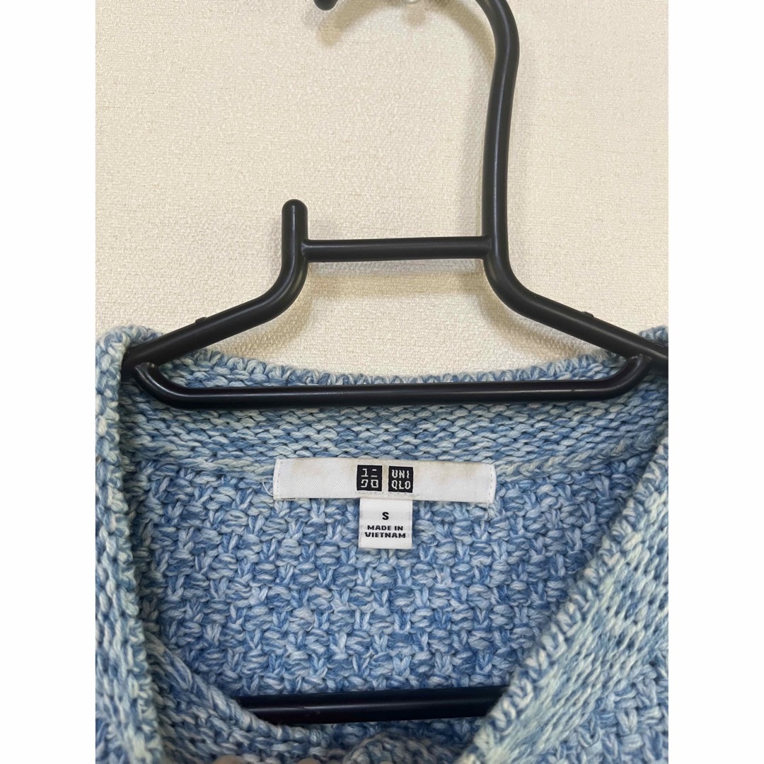 UNIQLO(ユニクロ)のユニクロ　ニットショートジャケット　ブルー レディースのトップス(カーディガン)の商品写真