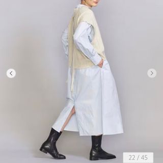 ビューティアンドユースユナイテッドアローズ(BEAUTY&YOUTH UNITED ARROWS)の新品 定価2.2万円 ロングワンピース ベスト セットアップ シャツワンピース(ロングワンピース/マキシワンピース)