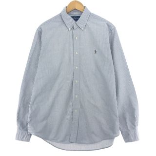 ラルフローレン(Ralph Lauren)の古着 ラルフローレン Ralph Lauren CUSTOM FIT 長袖 ボタンダウンストライプシャツ メンズL /eaa433030(シャツ)