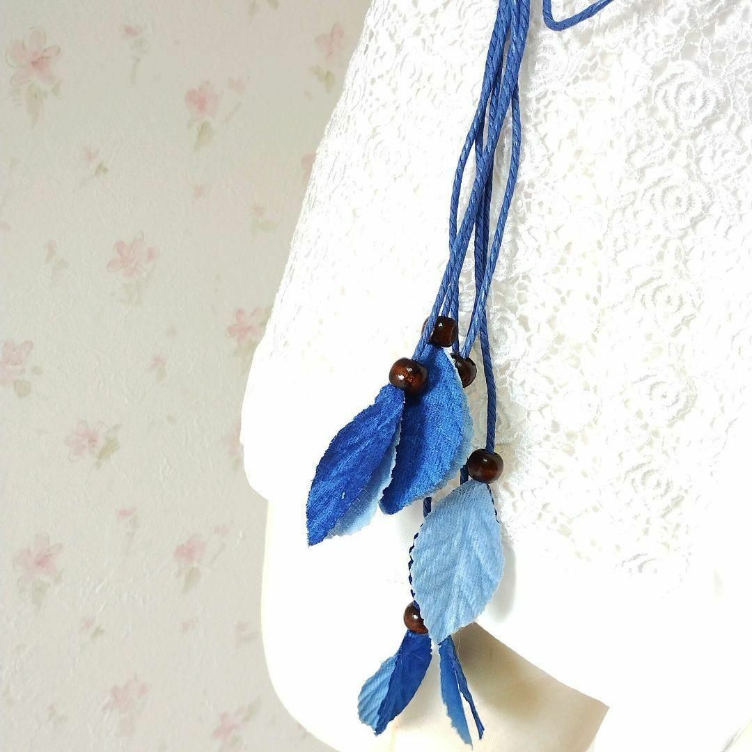【ブルー色】大き花が かわいい ベルト　レディースコルセット レディースのファッション小物(ベルト)の商品写真