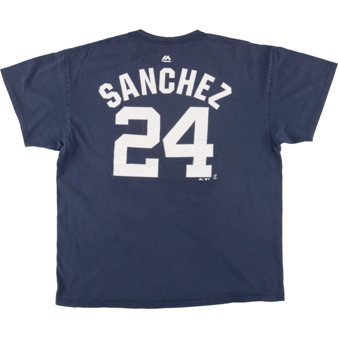 古着 majestic MLB NEW YORK YANKEES ニューヨークヤンキース スポーツTシャツ メンズXL /eaa313986 メンズのトップス(Tシャツ/カットソー(半袖/袖なし))の商品写真