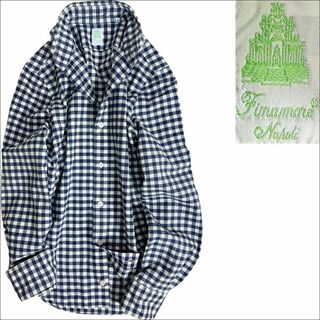 FINAMORE - J6226 美品 フィナモレ ギンガムチェック ホリゾンタルカラーシャツ 37