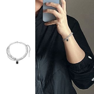 【再入荷】アクセサリー　シルバー　ブレスレット　ストリート　ヒップホップ(ブレスレット)