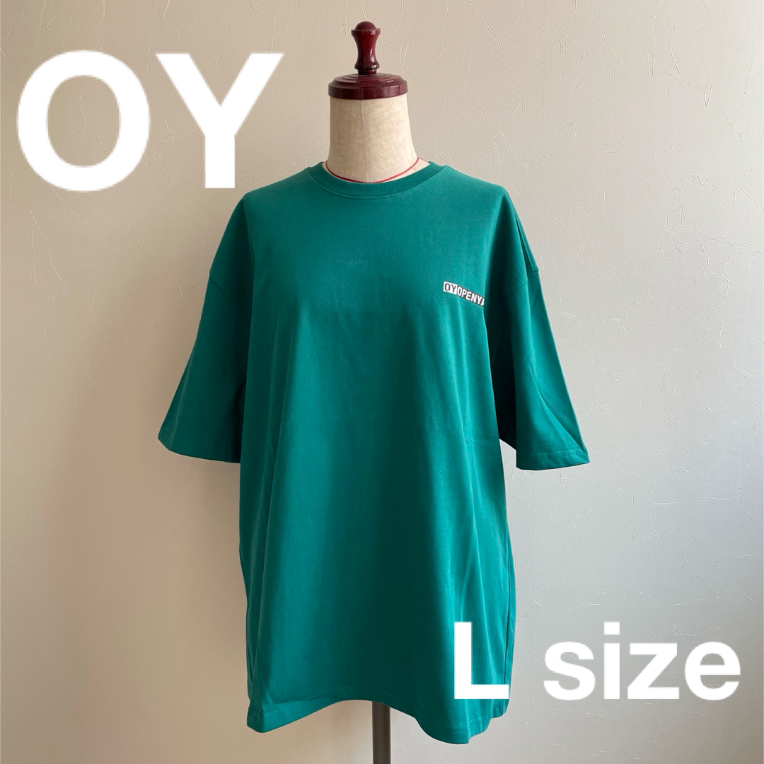 OY(オーワイ)の【OY/オーワイ】韓国 半袖Tシャツ　グリーン　Lサイズ メンズのトップス(Tシャツ/カットソー(半袖/袖なし))の商品写真