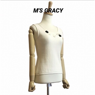 エムズグレイシー(M'S GRACY)のM'S GRACY ノースリーブ コットンニット(ニット/セーター)