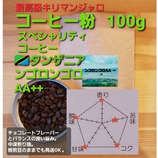 コーヒー粉orコーヒー豆100gンゴロンゴロAA++(コーヒー)