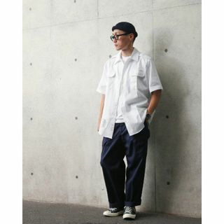 希少　美品　デッドストック 米軍 WHITE 521 ショートスリーブシャツ(シャツ)