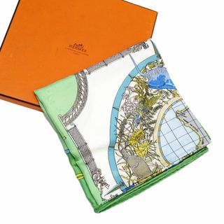 エルメス(Hermes)のエルメス HERMES スカーフ カレ90 LE GEOGRAPHE シルク グリーン/マルチカラー レディース 送料無料【中古】 w0196a(バンダナ/スカーフ)