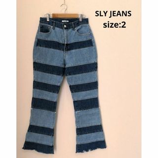 SLY - SLY JEANS PATCH WORK FLARE パンツ 切替 デニム 2