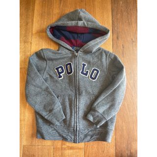 ポロ(POLO（RALPH LAUREN）)のほとんど新品　１回着用のみ　 ラルフローレン　ポロ　グレーフーディー　4歳 (カーディガン)