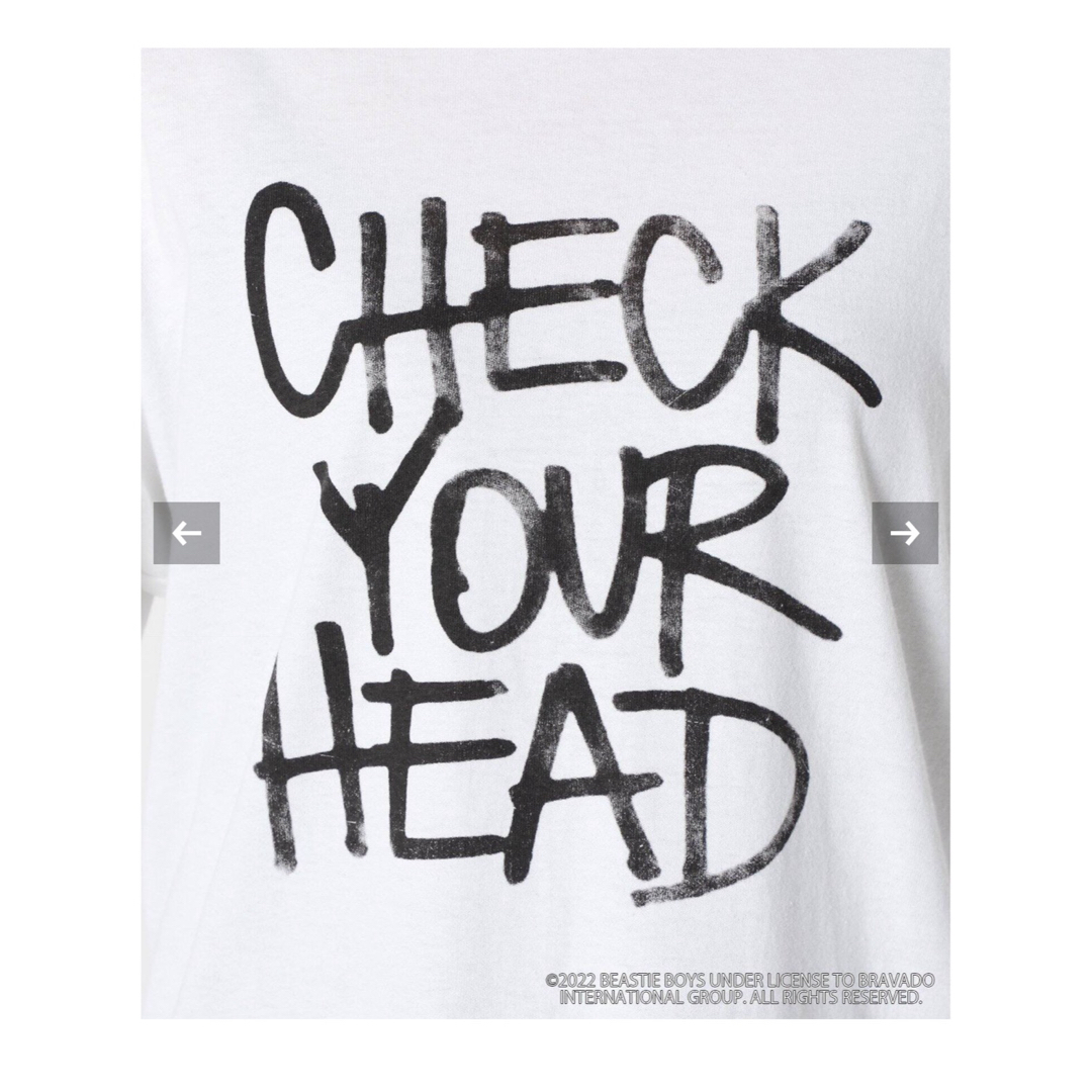 AP STUDIO(エーピーストゥディオ)のCHECK YOUR HEAD”ロングスリーブTシャツ レディースのトップス(Tシャツ(長袖/七分))の商品写真