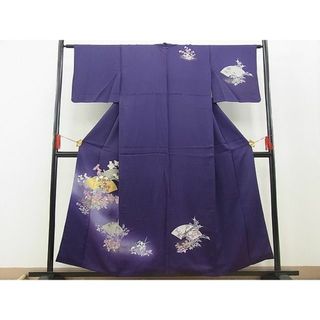 平和屋野田店■訪問着　駒刺繍　地紙草花文　暈し染め　金銀彩　逸品　BAAC4262fw(着物)