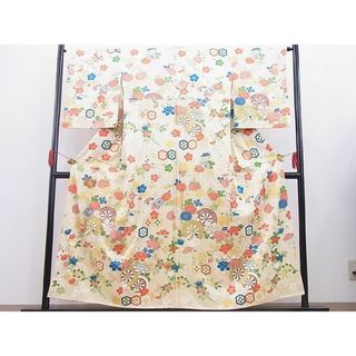 平和屋野田店■訪問着　駒刺繍　源氏車吉祥花文　金彩　逸品　BAAC5602gh(着物)