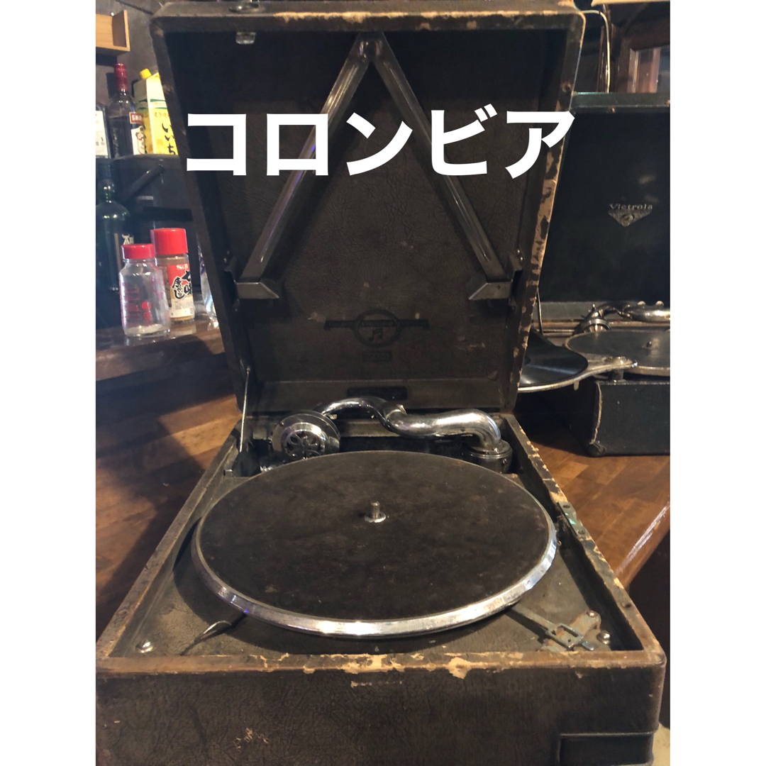 当時物★稼働★ ポータブル蓄音機　ビクターとコロンビア　アンティーク　ビンテージ 楽器のDJ機器(レコード針)の商品写真