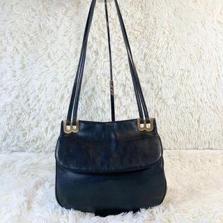 バリー(Bally)の【良品】BALLY バリー レザー 本革 ショルダーバッグ ロゴ金具 ブラック(ショルダーバッグ)