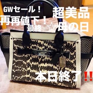 COACH - 再値下☆母の日！GWセール美品☆レア☆coachスワッガースネークスキン