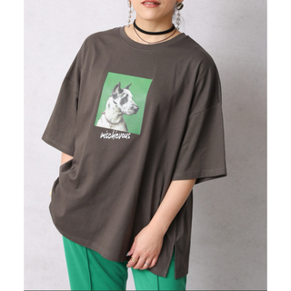 DOGプリントオーバーサイズTシャツ(Tシャツ/カットソー(半袖/袖なし))