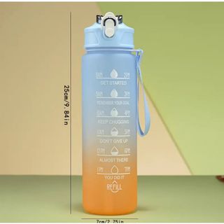 ストロー付きカラーボトル　タイムマーカー付き　900ml　水筒　(弁当用品)