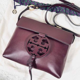 トリーバーチ(Tory Burch)の【美品】トリーバーチ　ショルダーバッグ　エイジキャメロ　ビッグロゴ　ミラー(ショルダーバッグ)