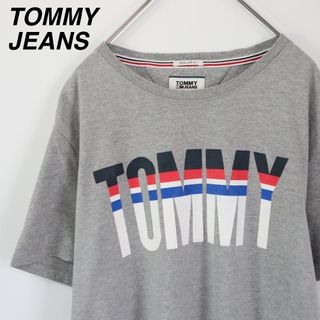 TOMMY HILFIGER - 【ビッグロゴ】トミージーンズ／Tシャツ　デカロゴ　ワンポイントロゴ刺繍　Lサイズ