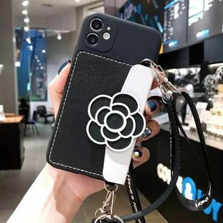 iPhone12mini ケース　カメリア　PUレザー　カード入れ(iPhoneケース)