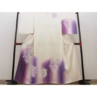 平和屋野田店■訪問着　舞蝶花文　暈し染め　金銀彩　逸品　BAAC3960yt(着物)