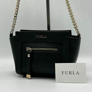 フルラ(Furla)の✨極美品✨️FURLA Ginevra 金チェーン ショルダーバッグ ブラック(ショルダーバッグ)