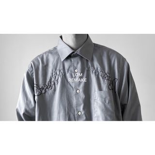 "remake" undulation 1.3 gray shirt. 長袖(シャツ)