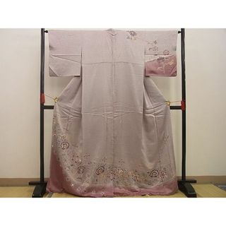 平和屋野田店■訪問着　更紗花唐草文　たたき染め　銀彩　逸品　BAAC5454xi(着物)