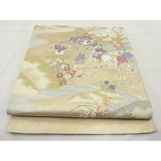 平和屋野田店■太鼓柄袋帯　唐織　平安人物文　金糸　逸品　BAAC3735rc(帯)