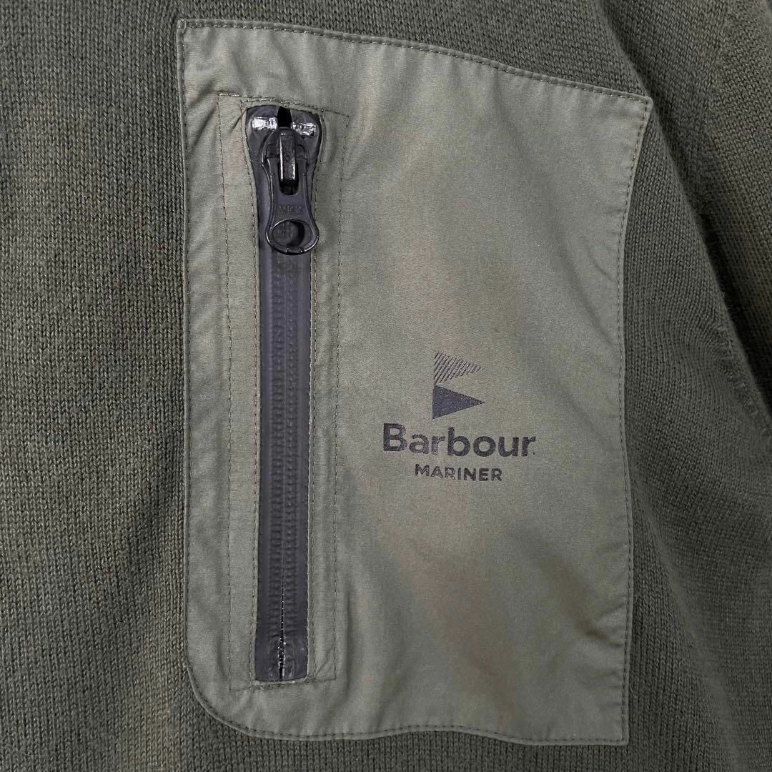 Barbour(バーブァー)のBarbour バブアー ハーフジップ ニット プルオーバー 異素材切替え M メンズのトップス(ニット/セーター)の商品写真