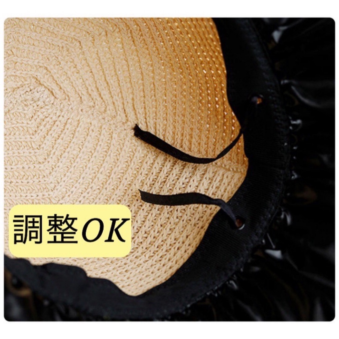 帽子　日焼け対策　紫外線対策　UVカット 日焼け対策 麦わら つば広　韓国　遮熱 レディースの帽子(麦わら帽子/ストローハット)の商品写真