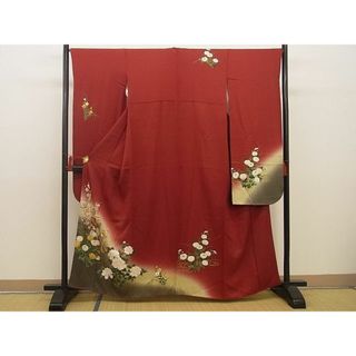 平和屋野田店■豪華振袖　御所車春秋花文　暈し染め　金彩　逸品　BAAC6512xi