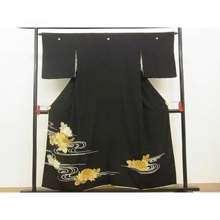 平和屋野田店■豪華黒留袖　金糸刺繍　乱菊降臨水文　金彩　逸品　BAAC6511xi(着物)