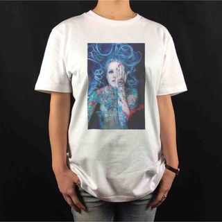 新品 カラフル ハード タトゥー アクア ブルーヘア ウォーターガール Tシャツ(Tシャツ/カットソー(半袖/袖なし))