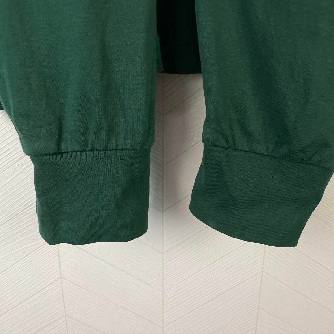 POLO RALPH LAUREN(ポロラルフローレン)のUSA古着 ポロ ラルフローレン ハーフジップ ロンT オーバーサイズ 刺繍 緑 メンズのトップス(Tシャツ/カットソー(七分/長袖))の商品写真