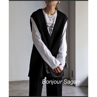 ボンジュールサガン(BONJOUR SAGAN)のBonjour Sagan Vネックプルオーバーベスト(ベスト/ジレ)