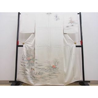 平和屋野田店■日展作家　寺島節郎　訪問着　手描き　鴛鴦牡丹花文　逸品　BAAC1894hj(着物)