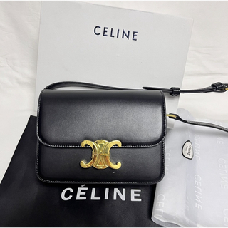 セリーヌ(celine)の【早い者勝ち】セリーヌ CELINE トリオンフ ショルダーバッグ　黒(ショルダーバッグ)