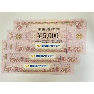 早稲田アカデミー 株主優待券 15000円分(その他)