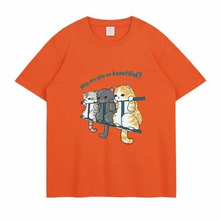 [Wowcarbazole] tシャツ 半袖 おもしろ 猫好き ネコ 猫 柄 か(その他)